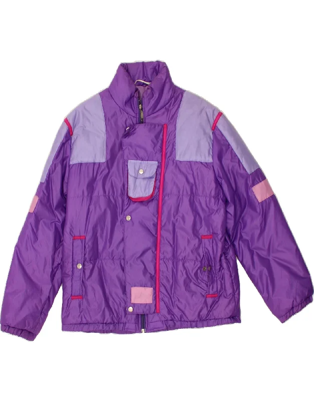 RODEO Mens Padded Jacket UK 38 Medium Purple Colourblock Nylon