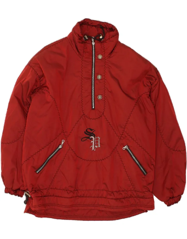 SPORTALM Mens Graphic Ski Anorak Jacket UK 44 2XL Red Polyamide