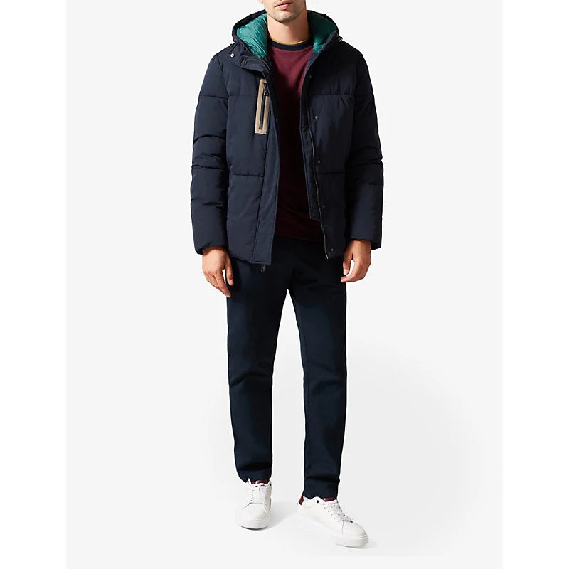 Ted Baker Men's Kinmont Hooded Full Zip Puffer Jacket Navy