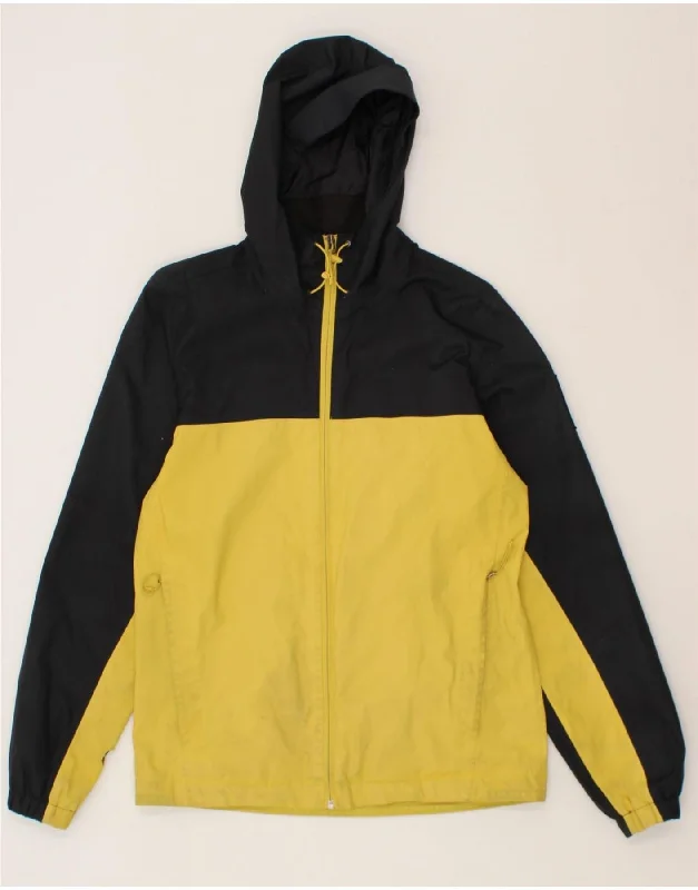 THE NORTH FACE Mens Hooded Rain Jacket UK 38 Medium Yellow Colourblock