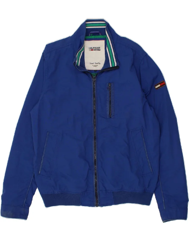 TOMMY HILFIGER Mens Bomber Jacket UK 42 XL Blue Polyester