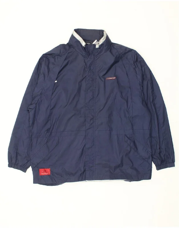 UMBRO Mens Rain Jacket UK 44 2XL Navy Blue Nylon