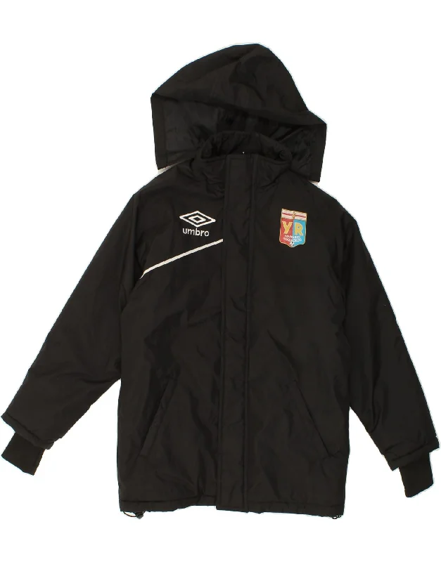 UMBRO Mens Scuola Calcio Hooded Padded Jacket UK 34 XS Black Polyester