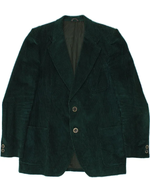 VINTAGE Mens Corduroy 2 Button Blazer Jacket IT 56 3XL Green