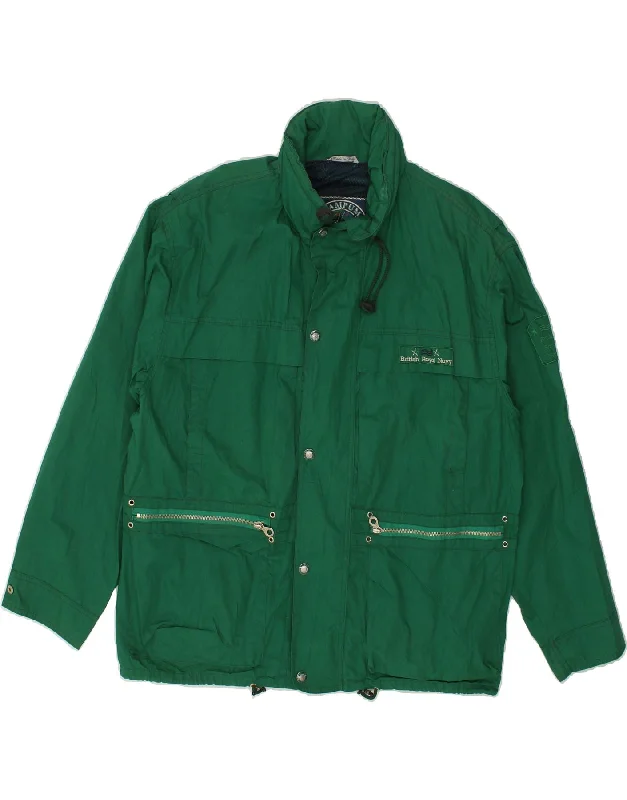 WAMPUM Mens Hooded Utility Jacket UK 42 XL Green Polyamide