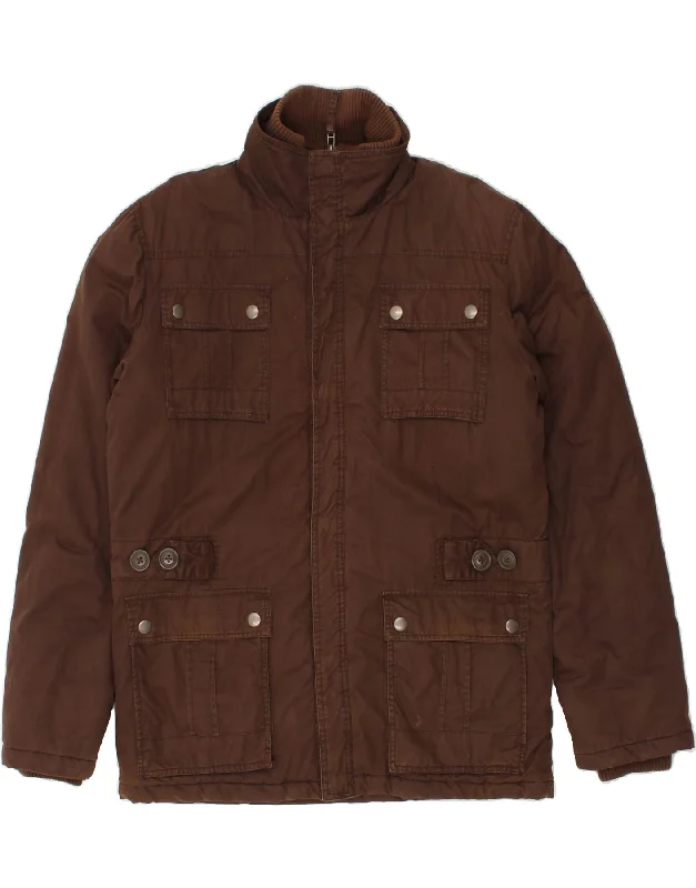 WRANGLER Mens Windbreaker Jacket UK 38 Medium Brown Cotton