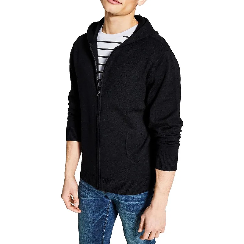 And Now This Mens Knit Zip Front Hooded Sweater