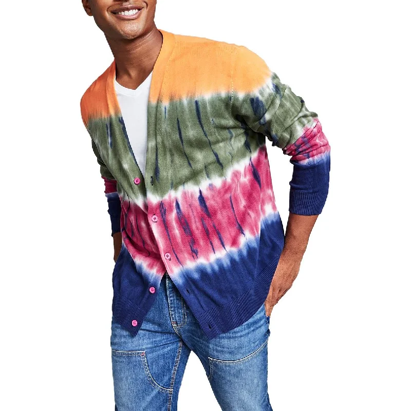 And Now This Mens Tie-Dye Knit Cardigan Sweater