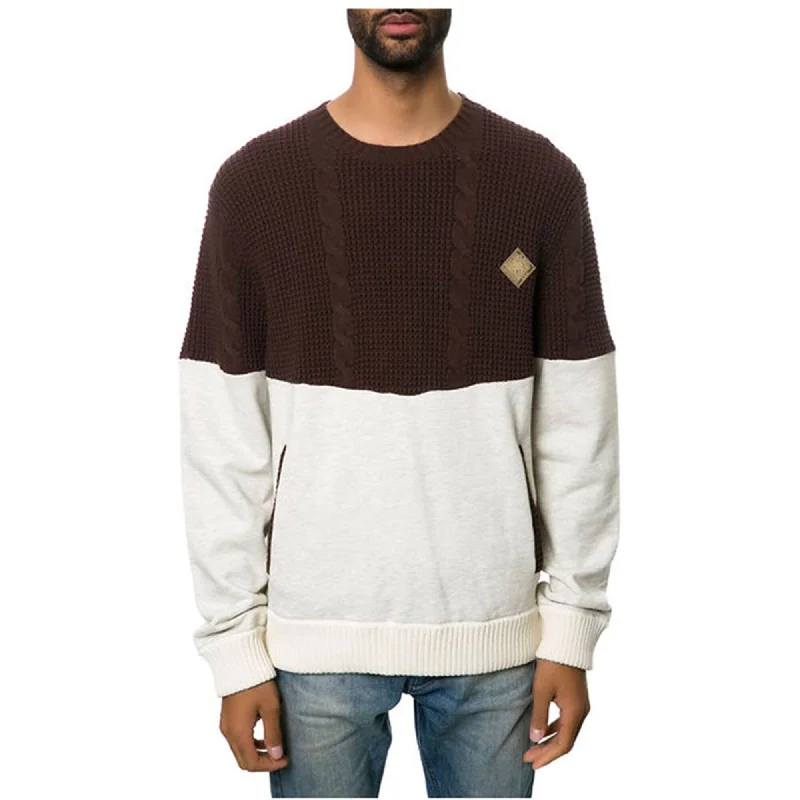 Born Fly Mens The It Cableknit Pullover Sweater, Brown, Medium