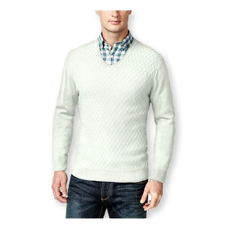 Club Room Mens Diamond Knit V-Neck Pullover Sweater