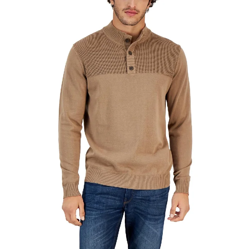 Club Room Mens Cotton Henley Pullover Sweater