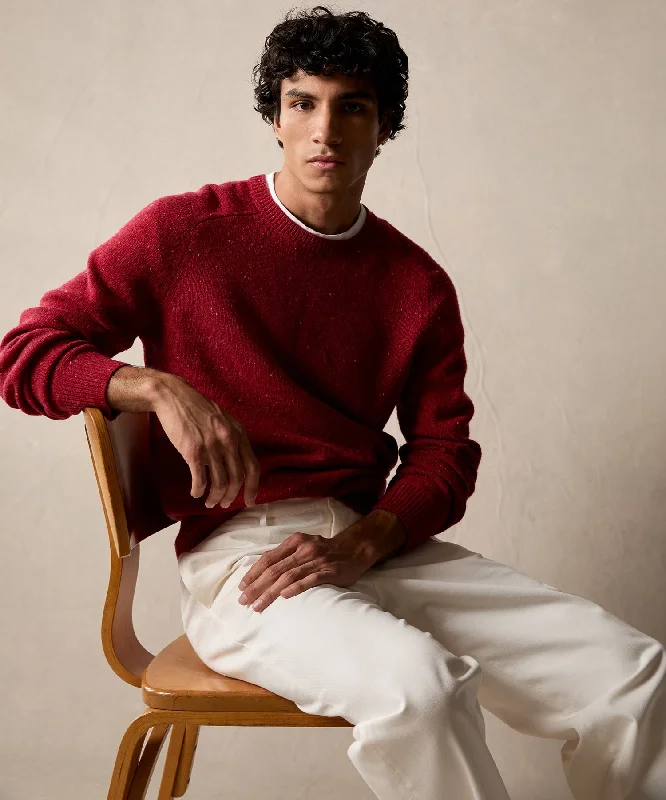 Donegal Crewneck Sweater in Cranberry