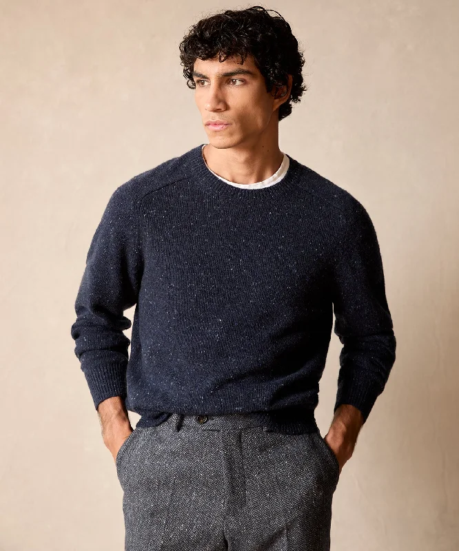 Donegal Crewneck Sweater in Navy