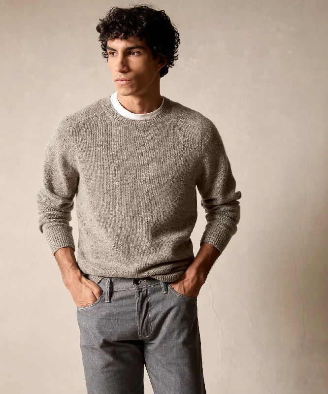 Donegal Crewneck Sweater in Stone Grey