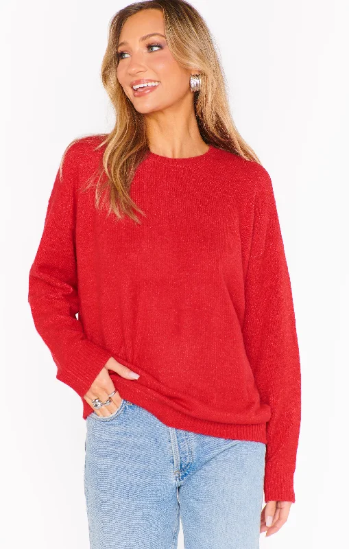 Feel Good Sweater ~ Red Knit