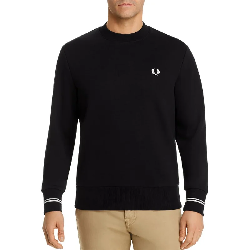 Fred Perry Mens Ribbed Thick Cotton Crewneck Sweater