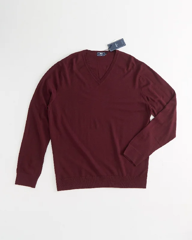 Gim Burgundy V Neck Sweater