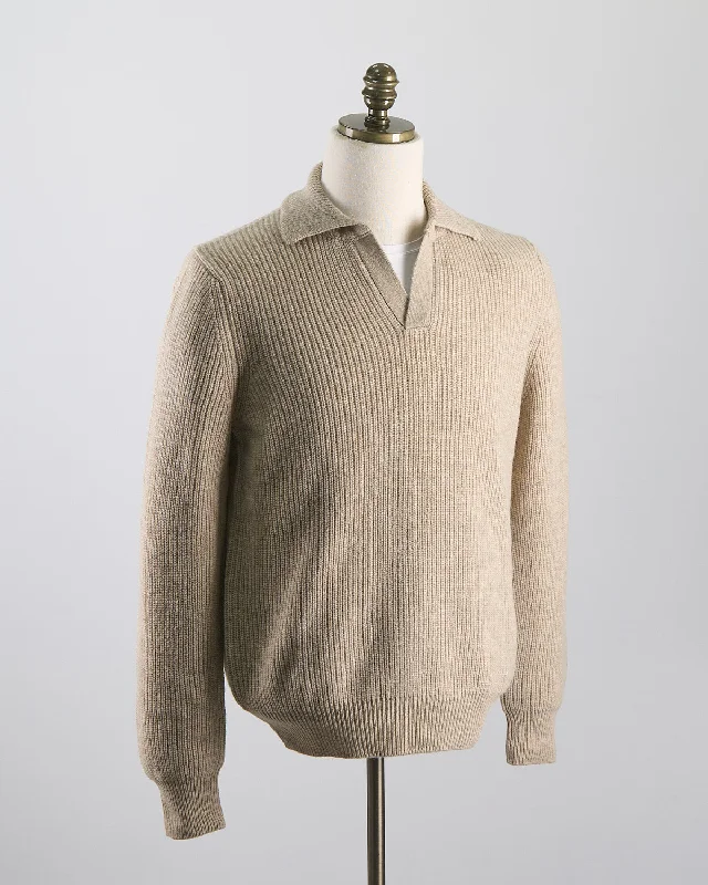 Pearl Stitch Skipper Polo Sweater