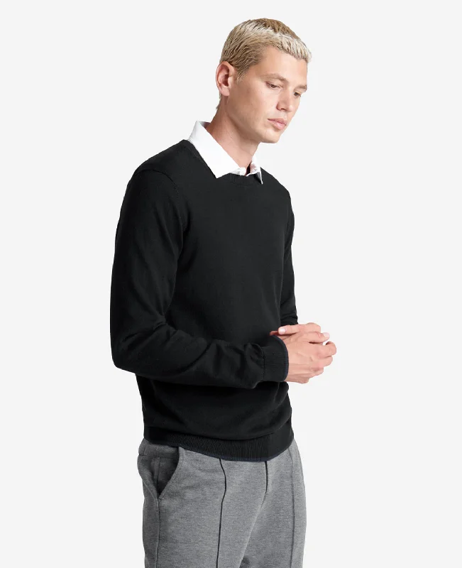 Crewneck Sweater with Tipping Details