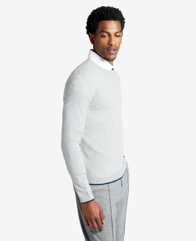 Crewneck Sweater with Tipping Detail