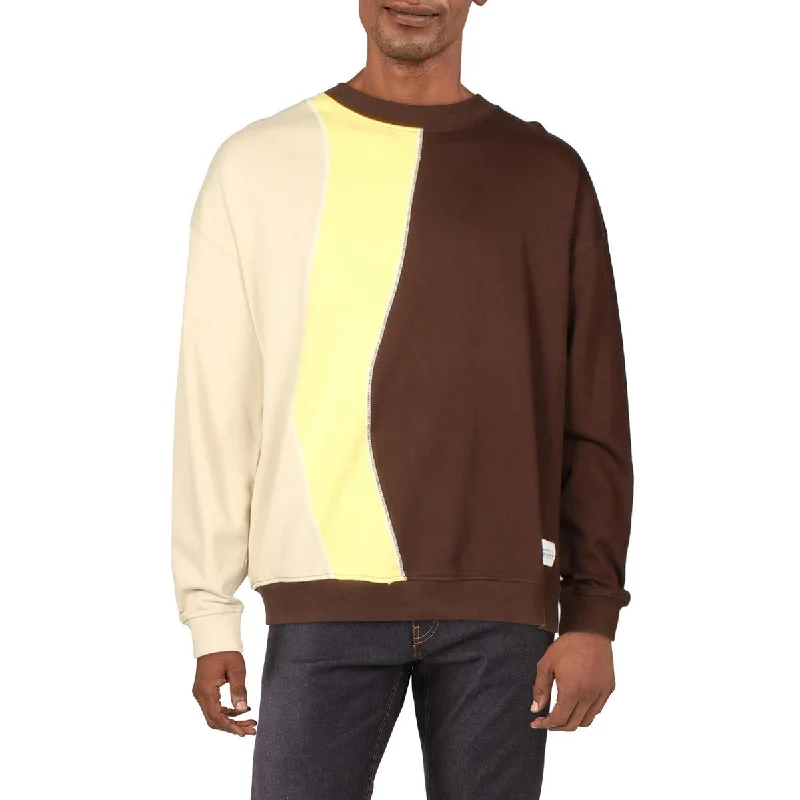 Native Youth Mens Cotton Colorblock Crewneck Sweater