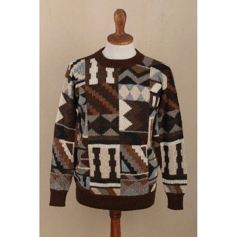 Novica Handmade Inca Tocapu Mens Pullover Sweater