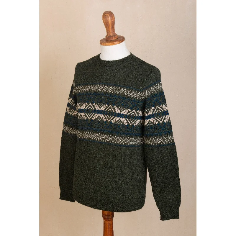 Novica Handmade Peruvian Forest Mens Sweater