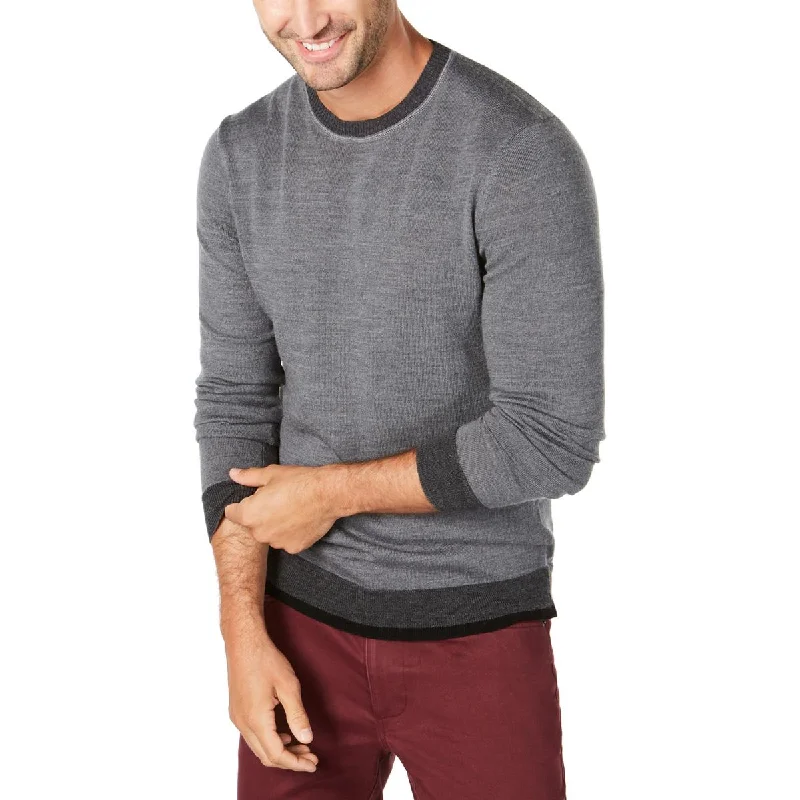 Tasso Elba Mens Wool Blend Pullover Crewneck Sweater