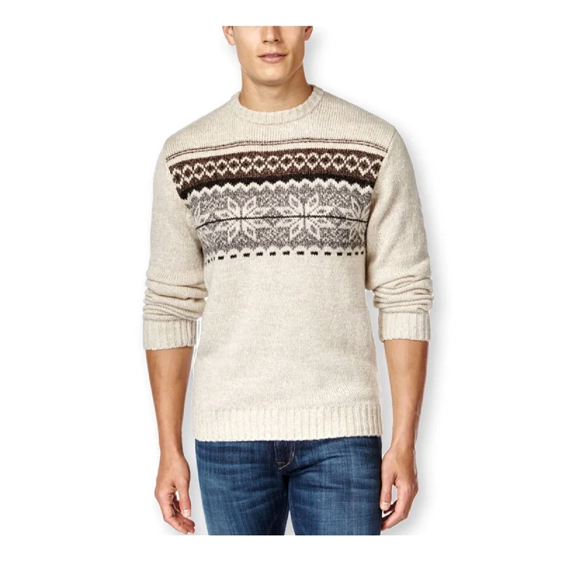 Tricots St Raphael Mens Snowflake Intarsia Pullover Sweater