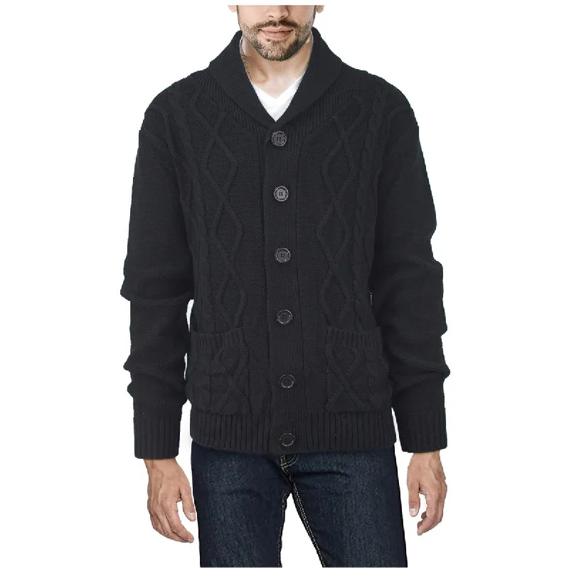 XRAY Jeans Mens Knit Cable Knit Cardigan Sweater