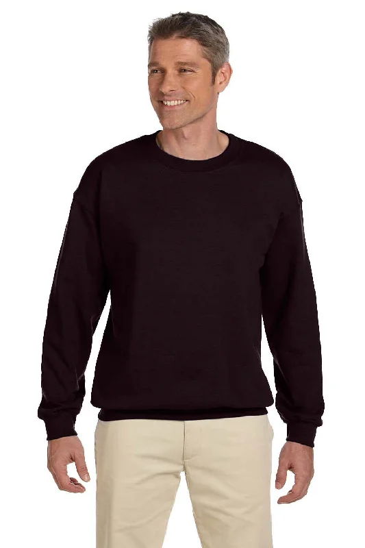 Gildan Mens Pill Resistant Fleece Crewneck Sweatshirt - Dark Chocolate Brown