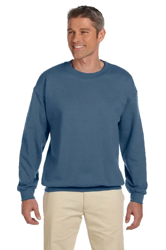 Gildan Mens Pill Resistant Fleece Crewneck Sweatshirt - Indigo Blue