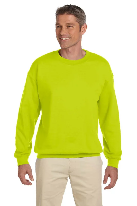 Gildan Mens Pill Resistant Fleece Crewneck Sweatshirt - Safety Green