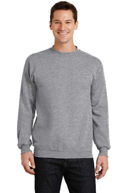 Port & Company Mens Core Pill Resistant Fleece Crewneck Sweatshirt - Heather Grey